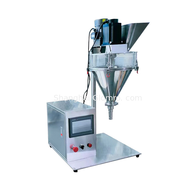Food grade stainless steel vertical semi-automatic spiral drying canned coffee, milk powder filling machine